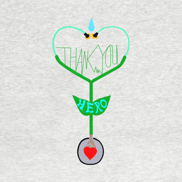 Thank You Hero Heartbeat Stethoscope by Art by Deborah Camp